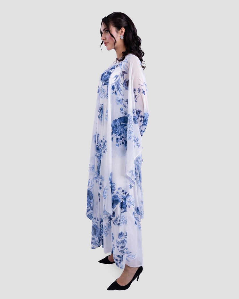 FLORAL PRINT FLOWY MAXI DRESS