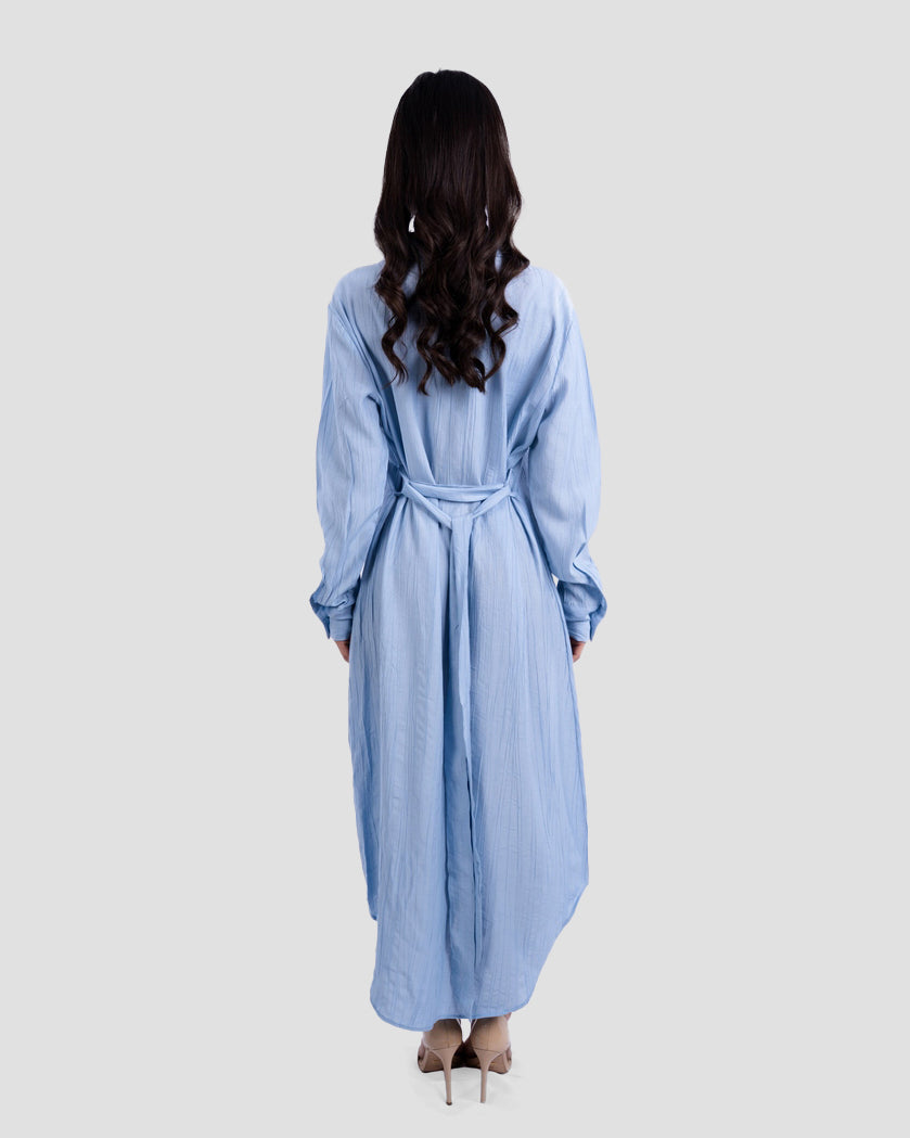 LONG POPLIN SHIRT DRESS