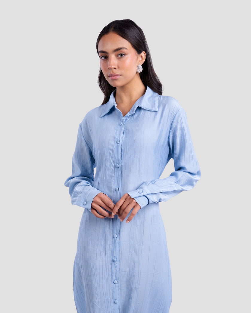 LONG POPLIN SHIRT DRESS