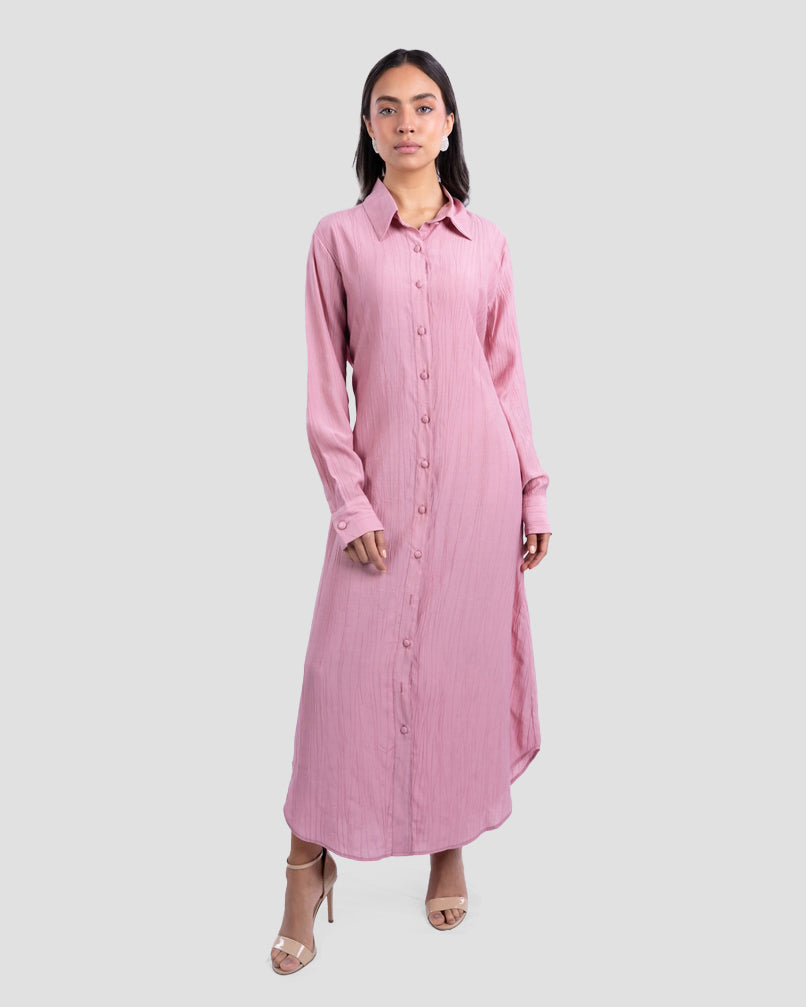 LONG POPLIN SHIRT DRESS
