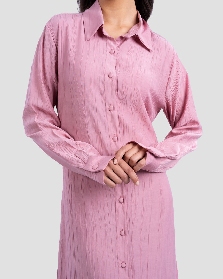 LONG POPLIN SHIRT DRESS