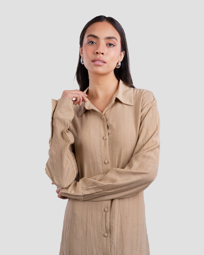 LONG POPLIN SHIRT DRESS