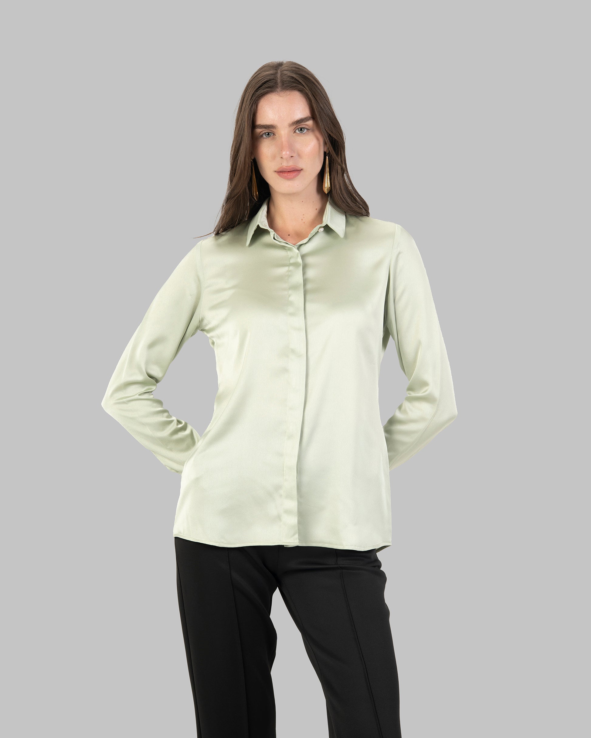 Long Sleeve Satin Shirt