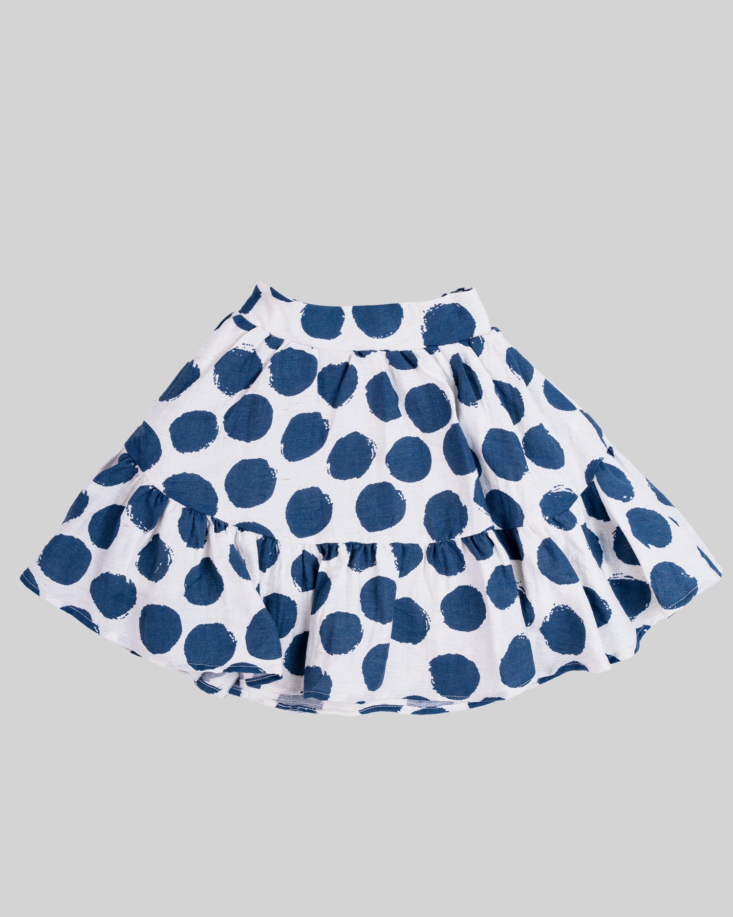 Polka Dots Ruffled Mini Skirt.