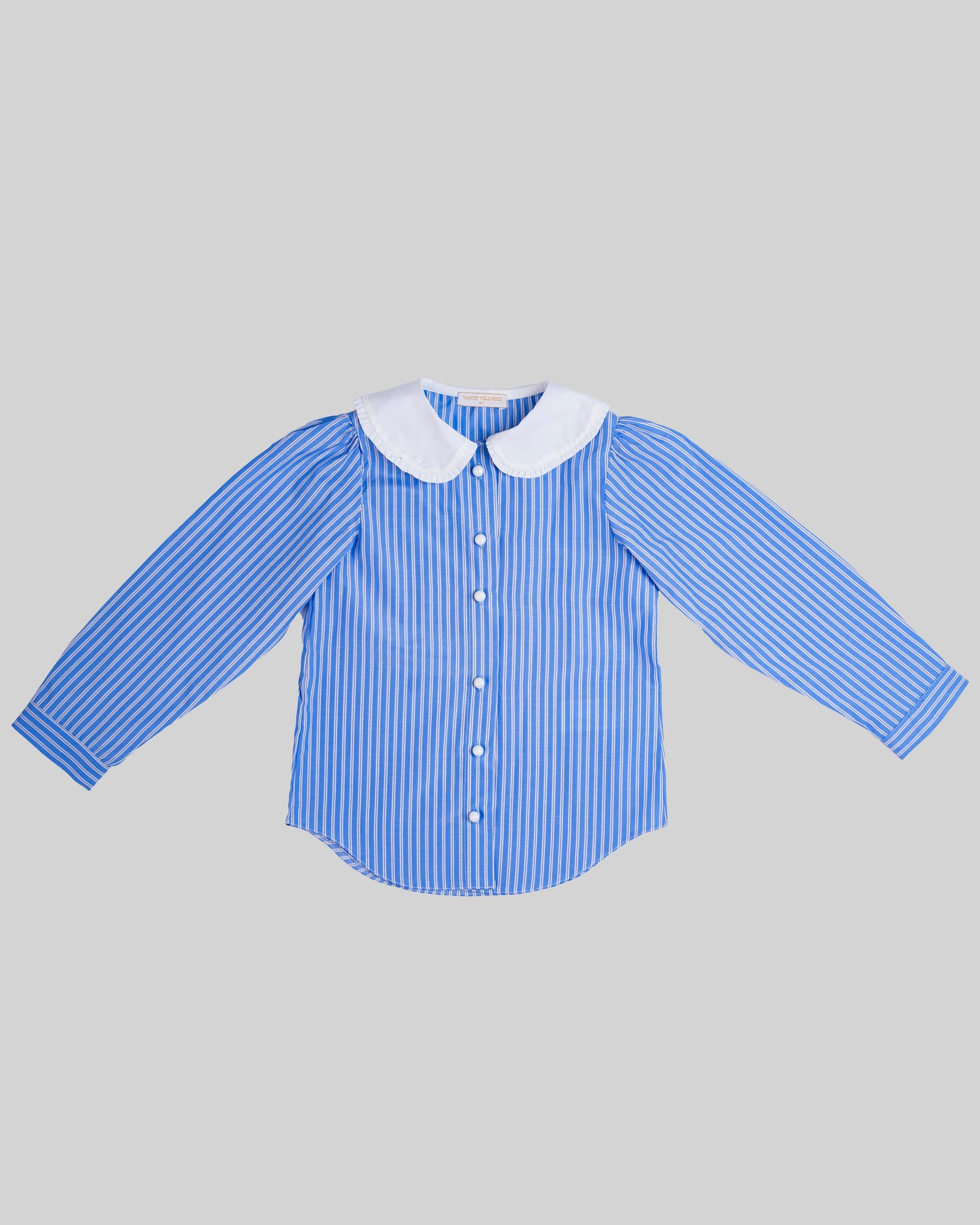 Striped cotton blouse in light blue