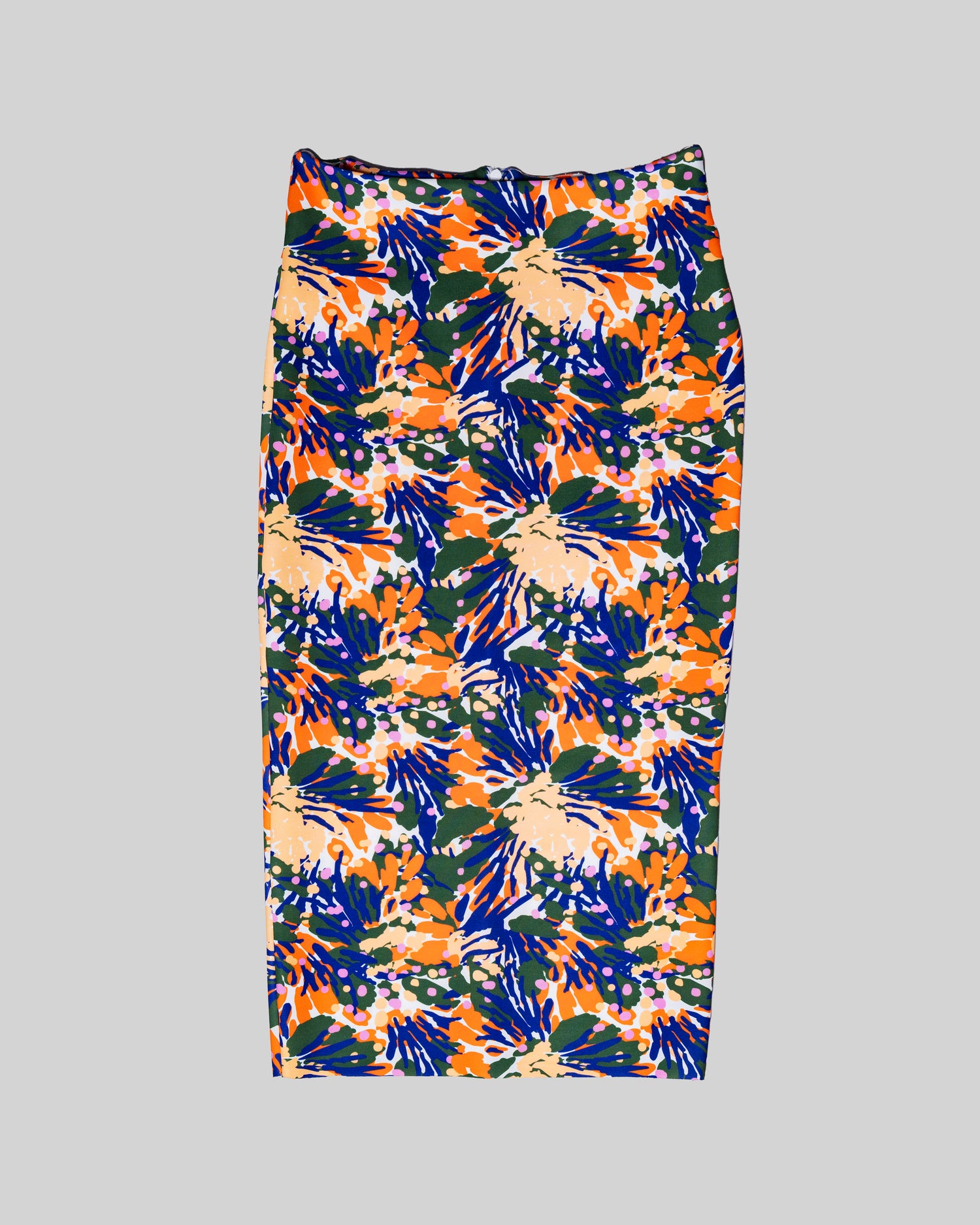 تنورة مطبوعة بخصر مرتفع وطول الركبة وقصة ضيقة