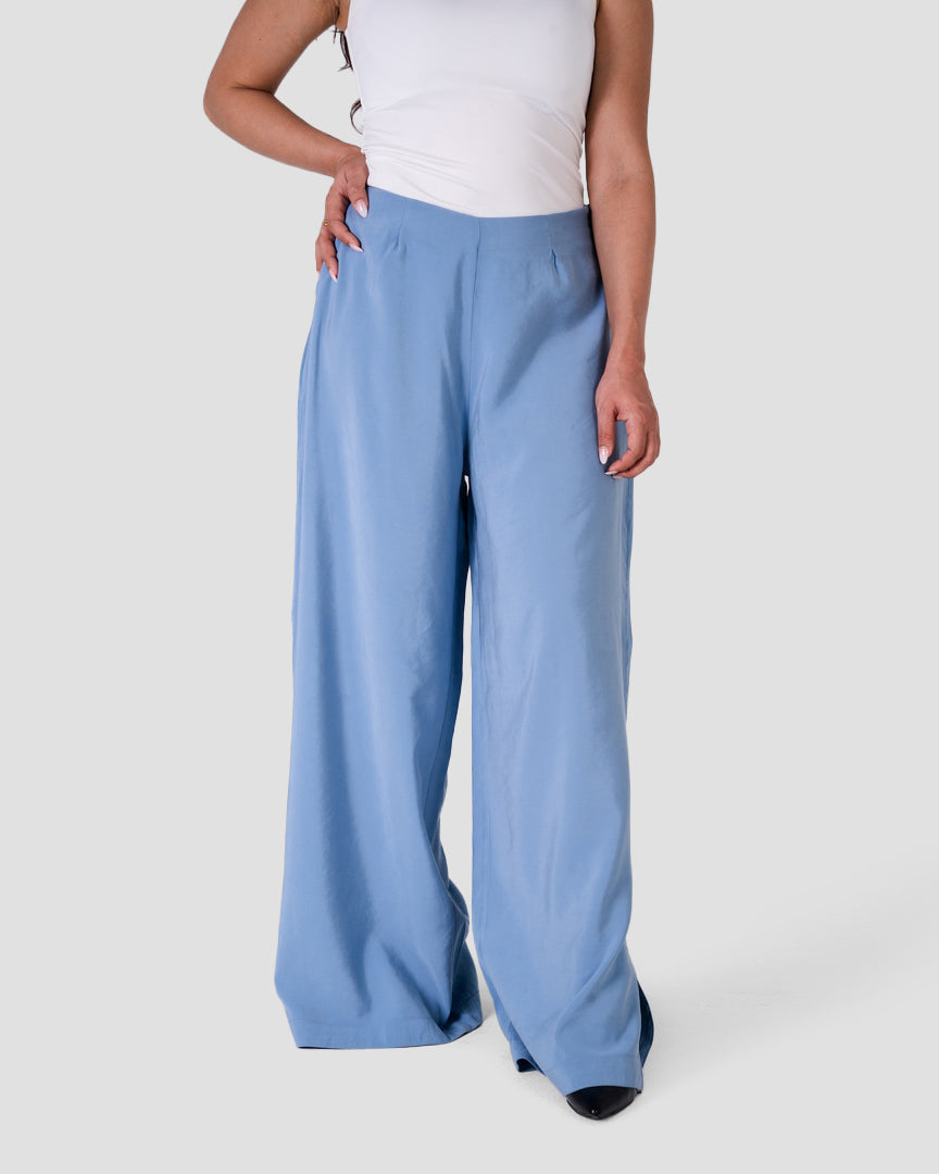 WIDE-LEG HIGH-WAIST PANTS