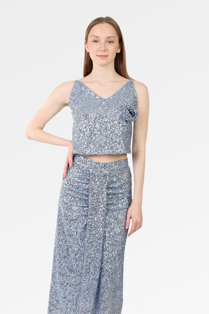 Sequin top with spaghetti strap
