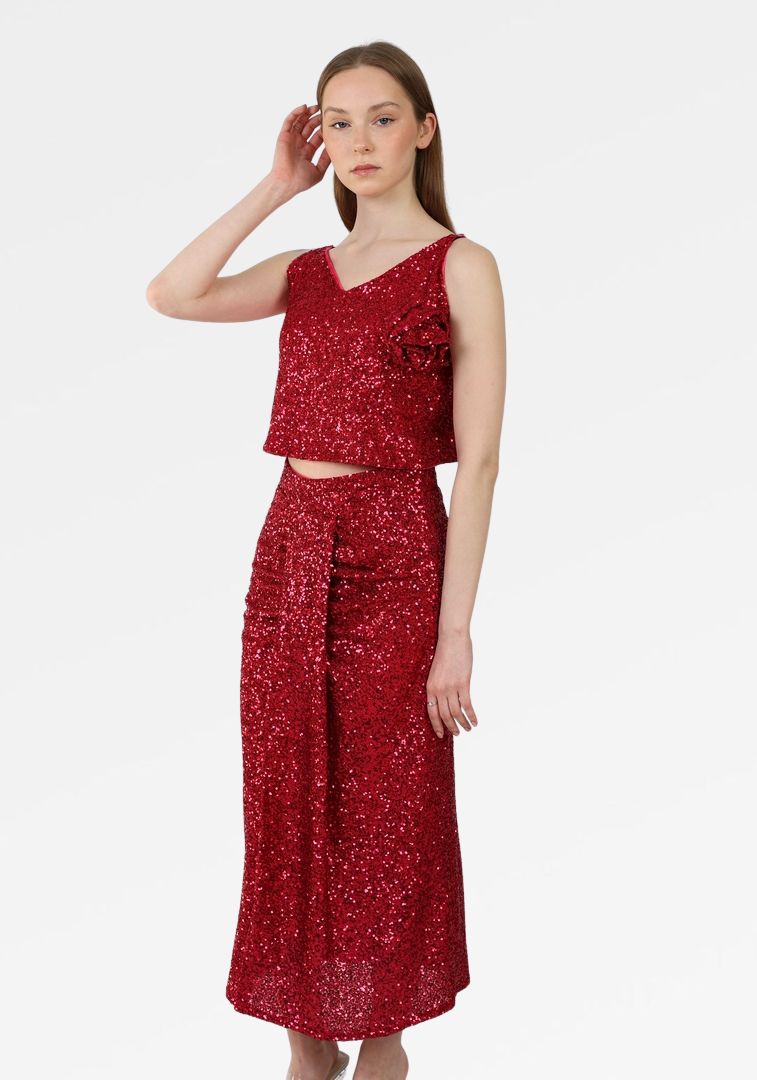 Sequin top with spaghetti strap
