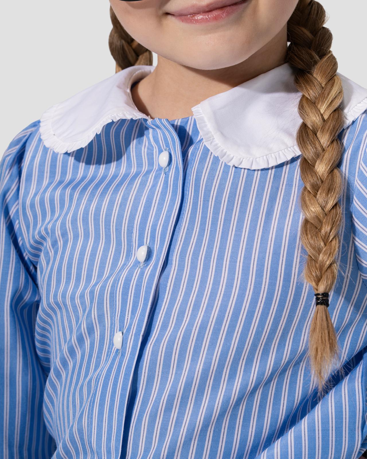 Striped cotton blouse in light blue