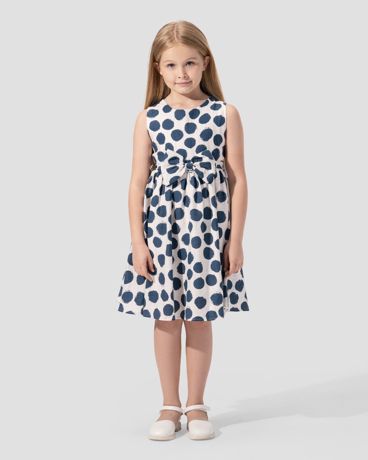 Polka Dots Dress with Bow.