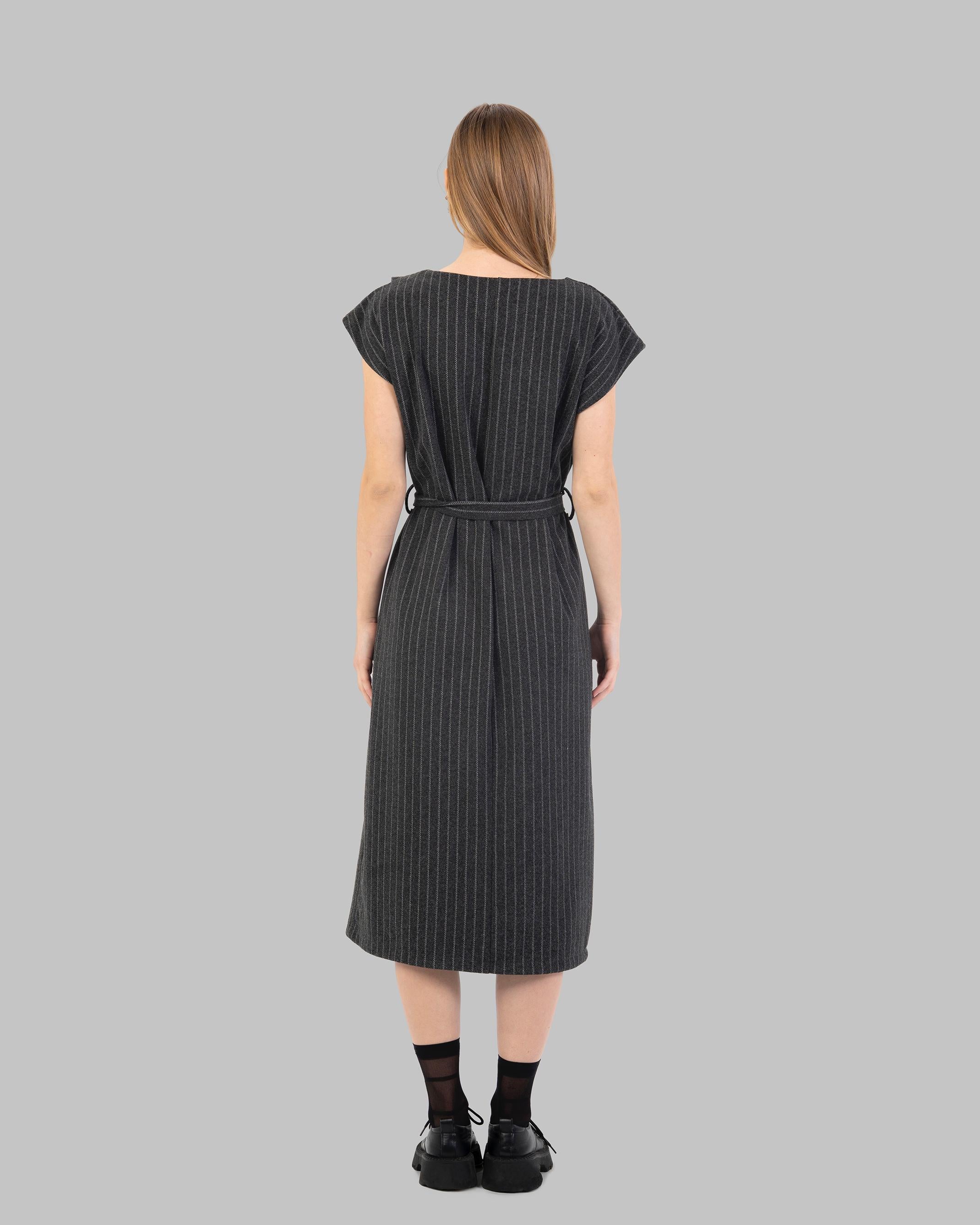 Pinstripe Shift Dress A sleeveless