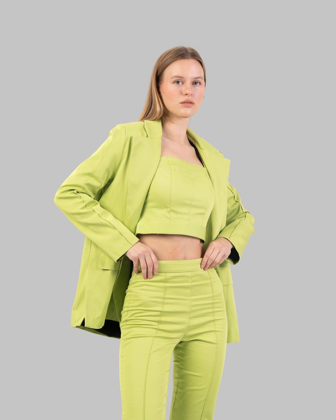 High-Waist Flared Trousers.