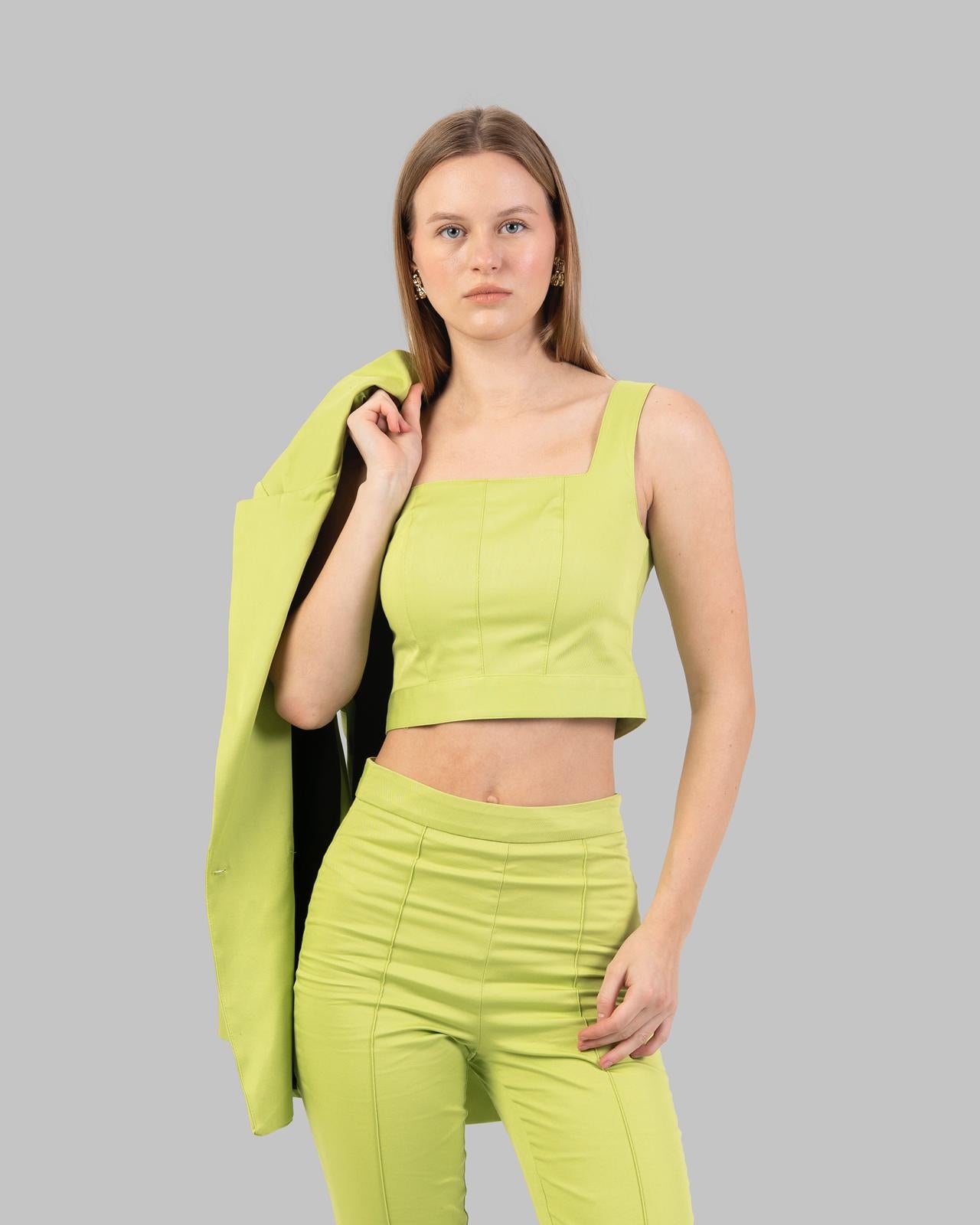 High-Waist Flared Trousers.