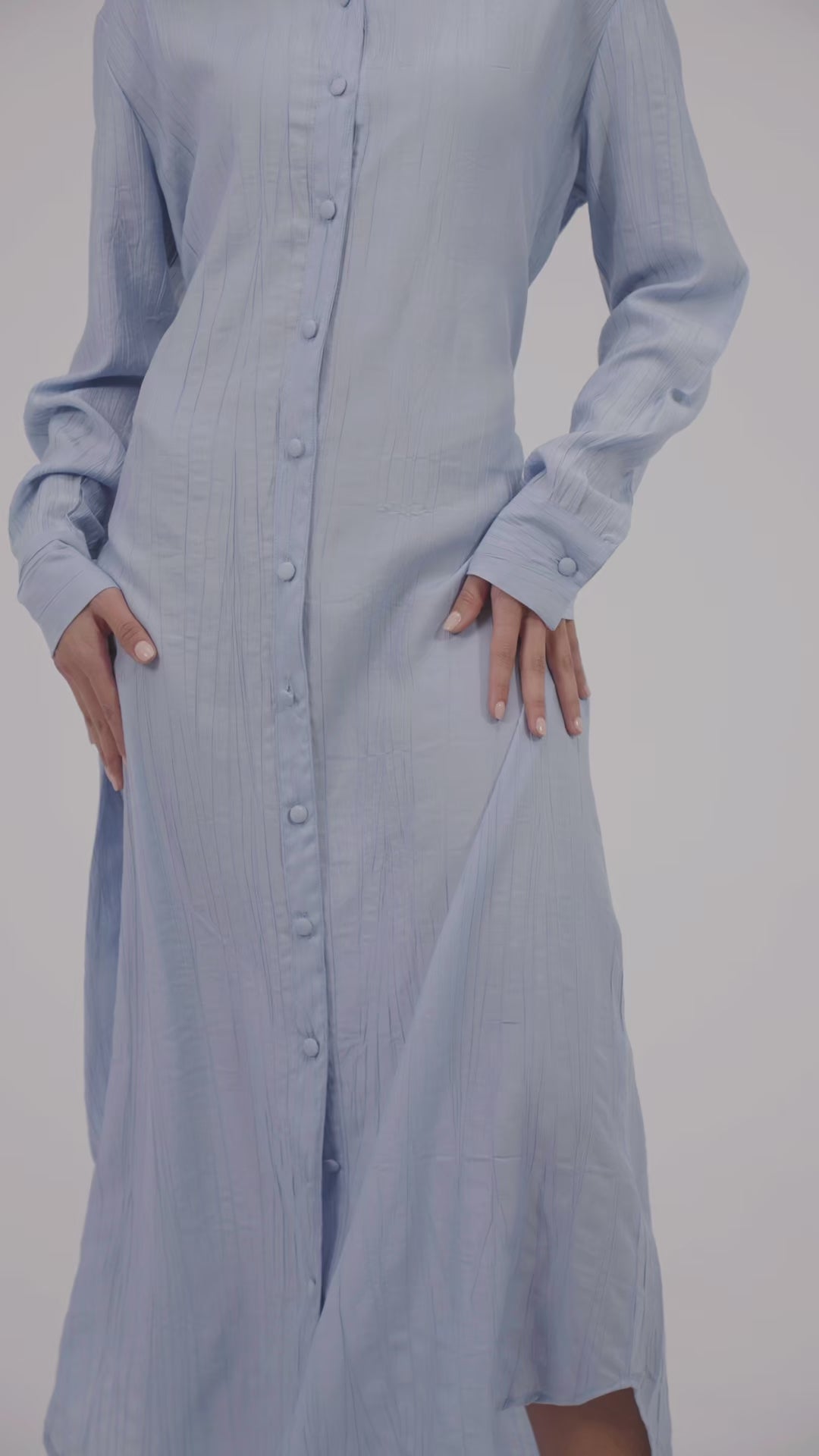 LONG POPLIN SHIRT DRESS