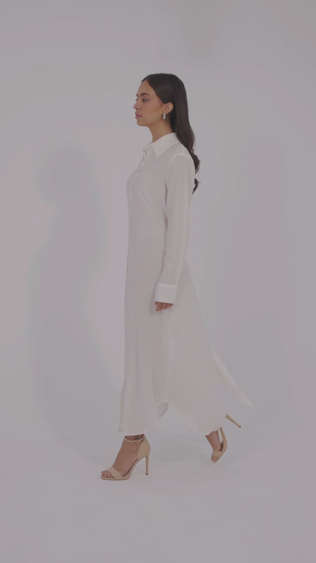 LONG POPLIN SHIRT DRESS