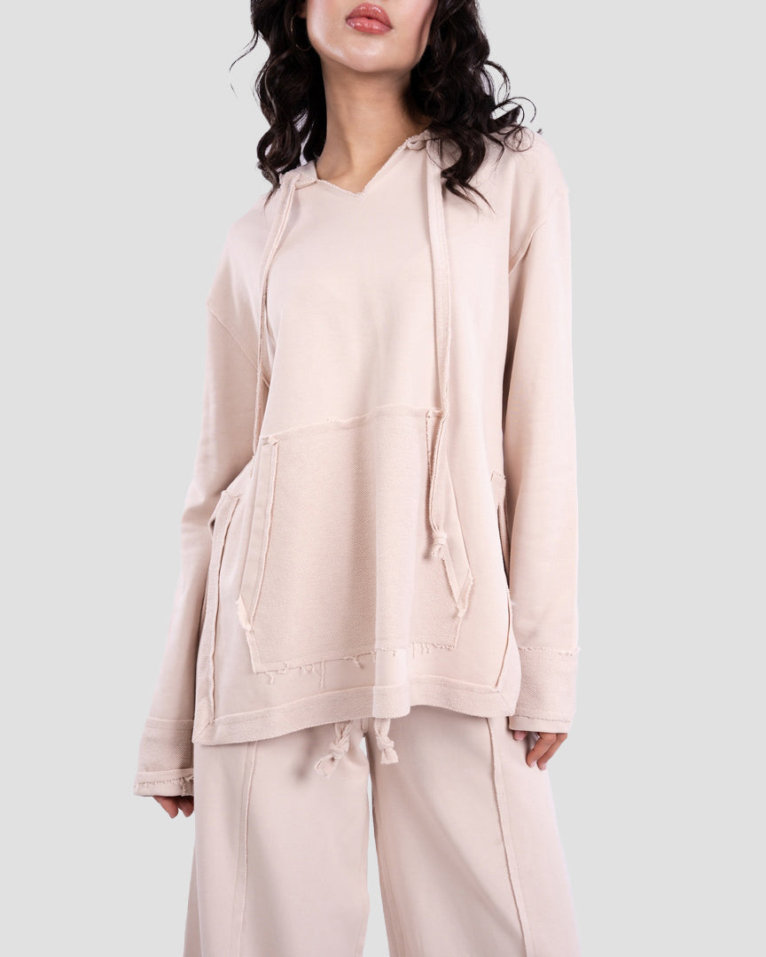 RELAXED FIT DISTRESSED HOODIE