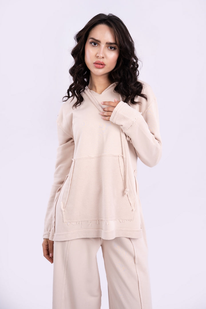 OVERSIZED HOODIE WITH UNFINISHED