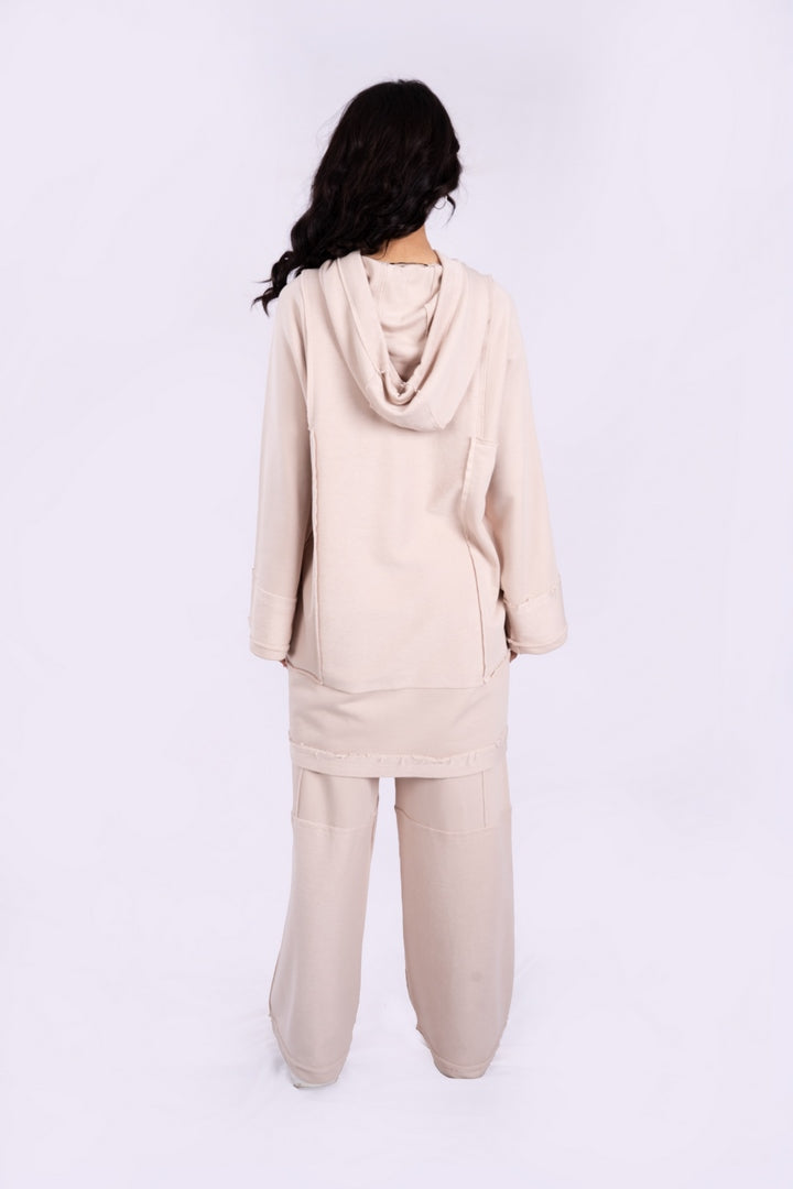 WIDE LEG PANTS WITH UNFINISHED