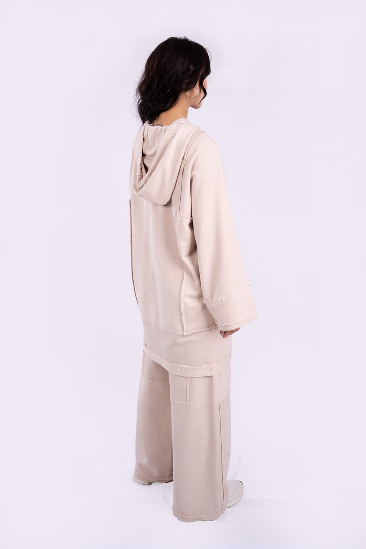 WIDE LEG PANTS WITH UNFINISHED