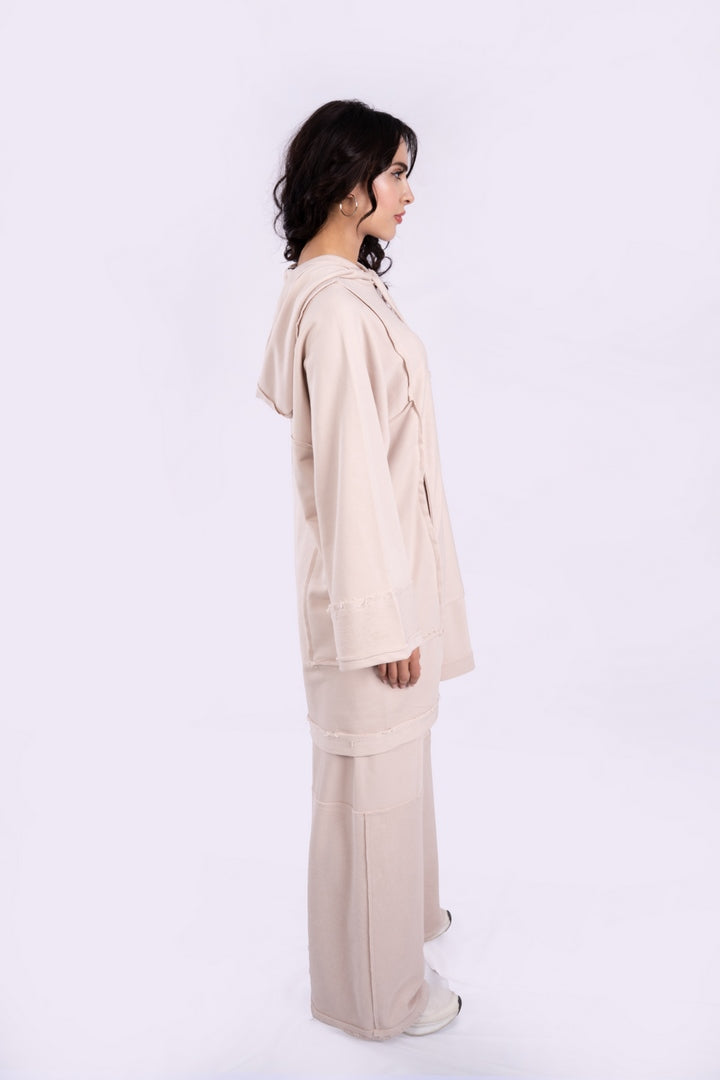 WIDE LEG PANTS WITH UNFINISHED