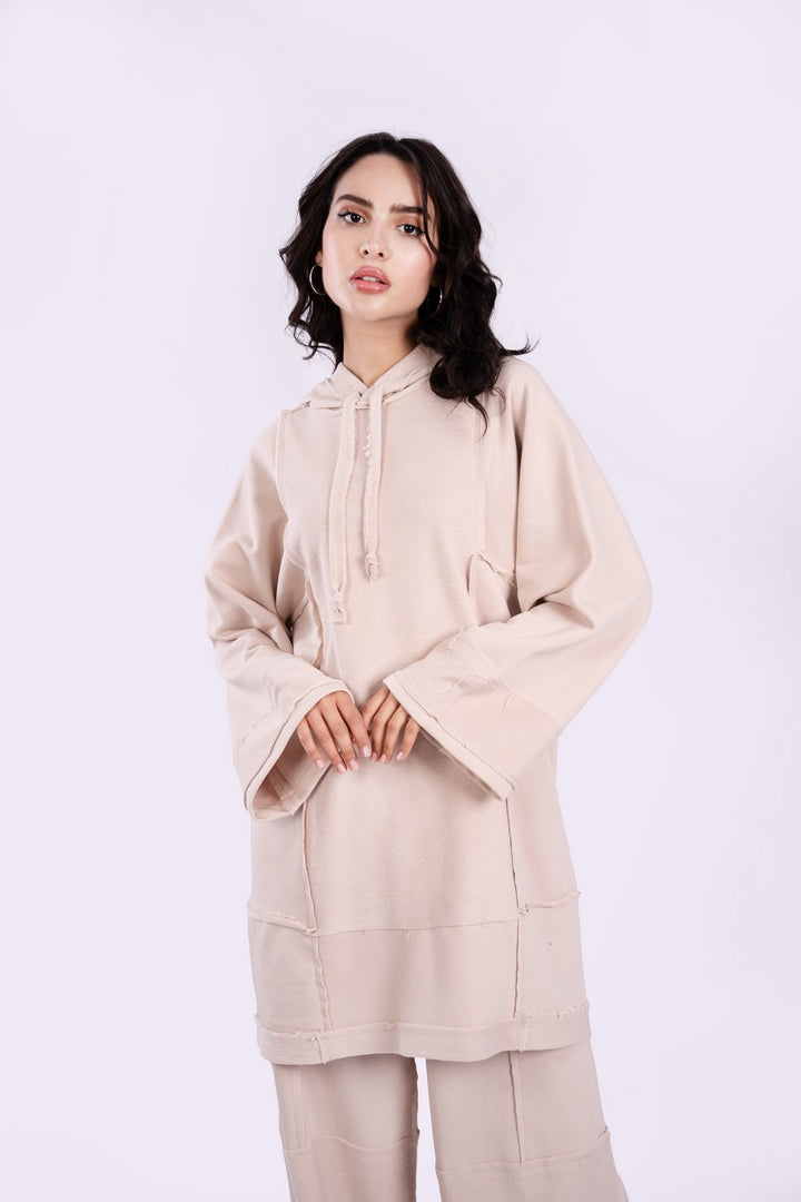 WIDE LEG PANTS WITH UNFINISHED