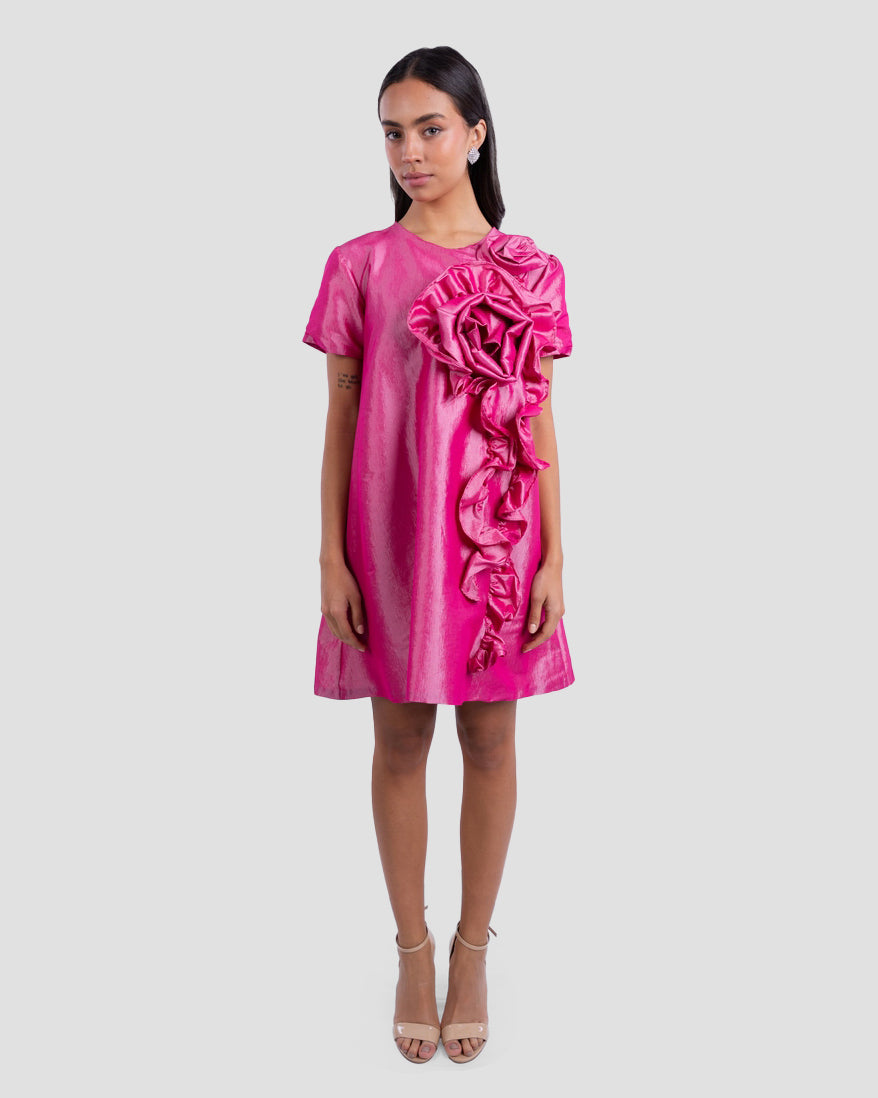 MINI DRESS WITH FLORAL DETAIL