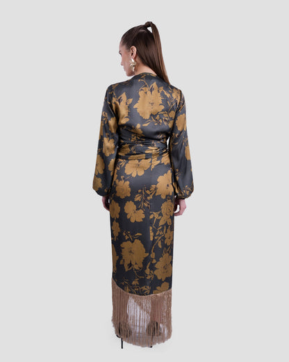 FLORAL PRINT DRAPED TOP