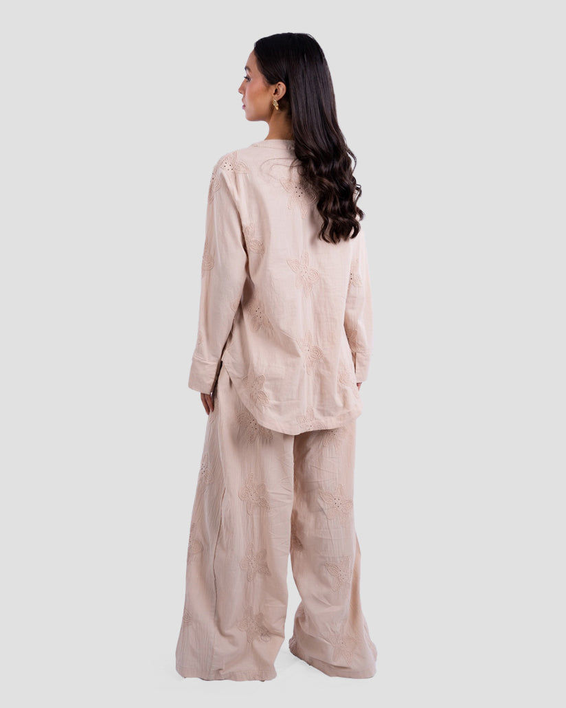 EMBROIDERED COTTON VOILE SHIRT