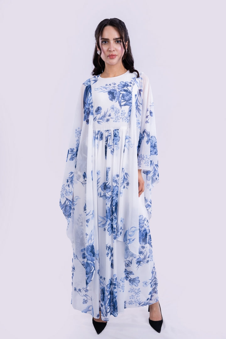 OVERSIZED DRESS WITH FLOWERS PRINT