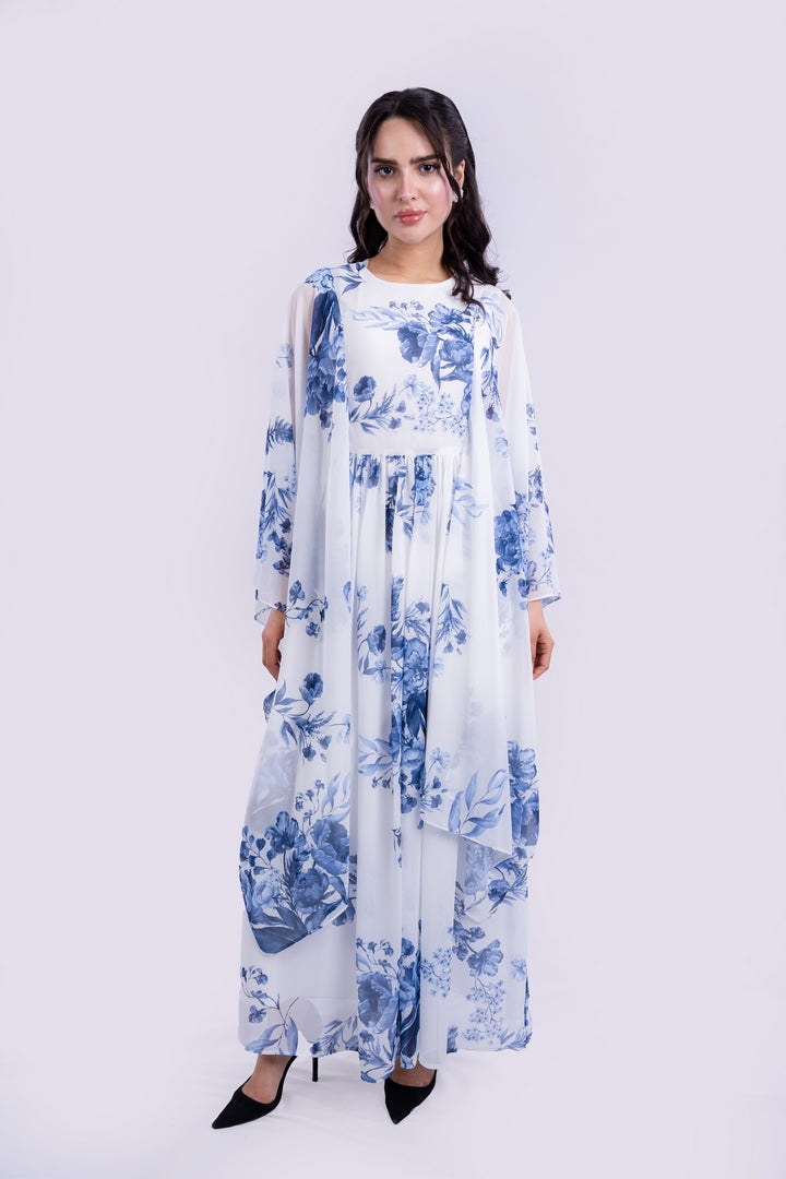 OVERSIZED DRESS WITH FLOWERS PRINT