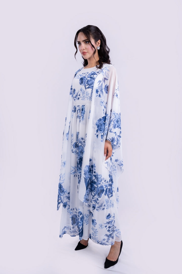 OVERSIZED DRESS WITH FLOWERS PRINT