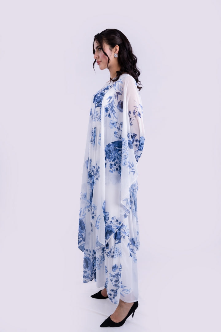 OVERSIZED DRESS WITH FLOWERS PRINT