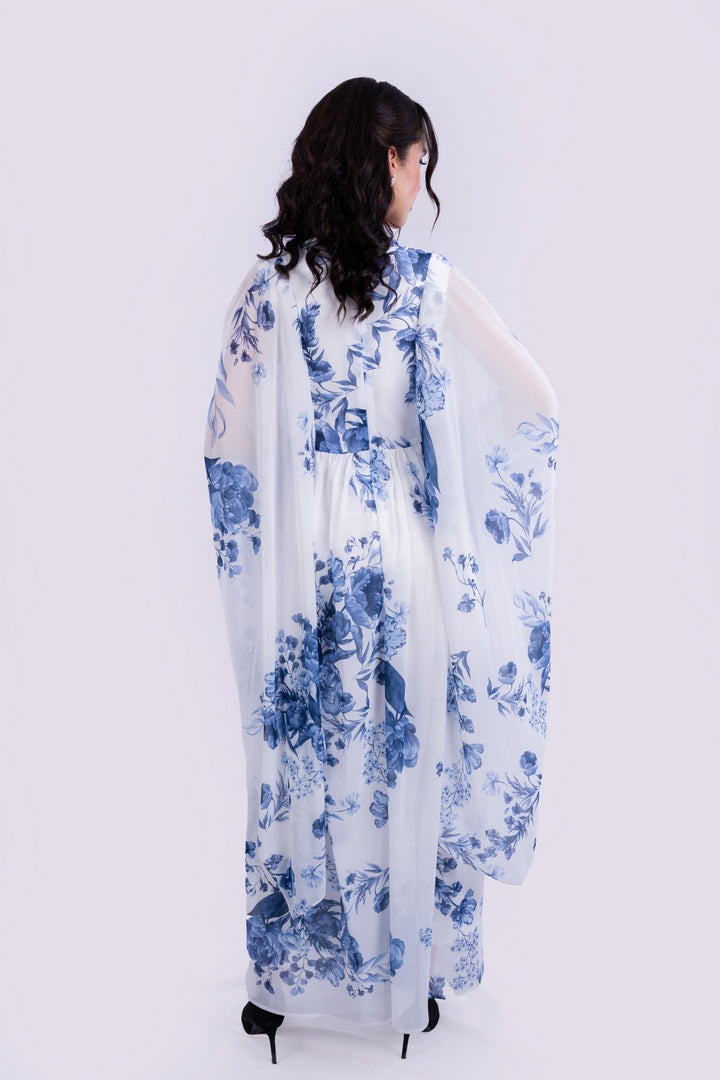 OVERSIZED DRESS WITH FLOWERS PRINT