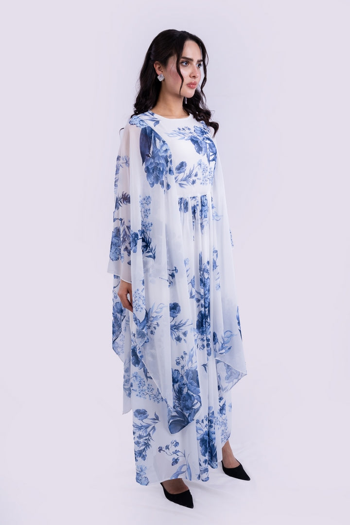 OVERSIZED DRESS WITH FLOWERS PRINT