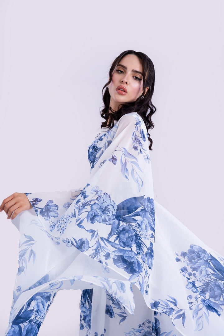 OVERSIZED DRESS WITH FLOWERS PRINT
