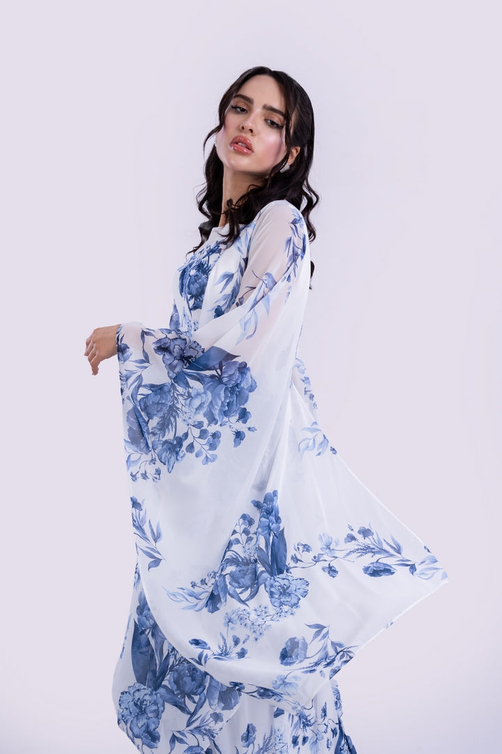 OVERSIZED DRESS WITH FLOWERS PRINT