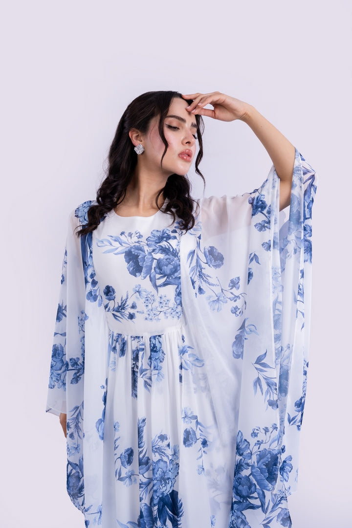 OVERSIZED DRESS WITH FLOWERS PRINT