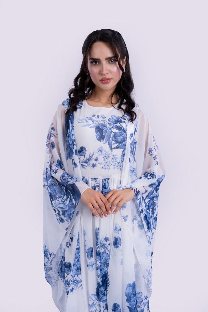 OVERSIZED DRESS WITH FLOWERS PRINT