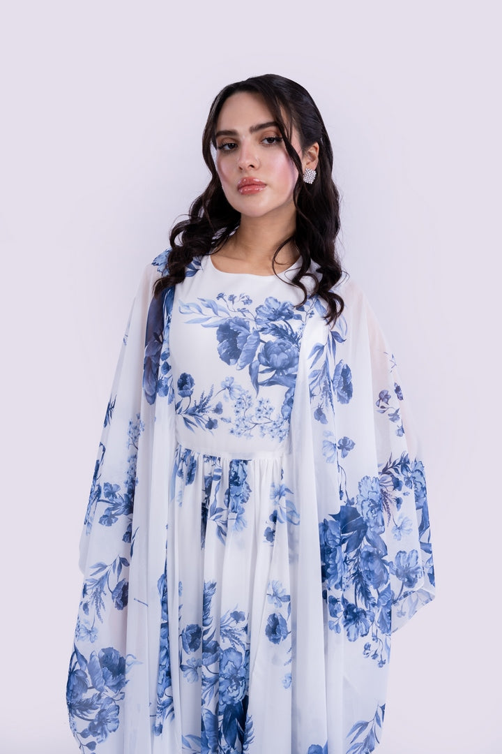 OVERSIZED DRESS WITH FLOWERS PRINT