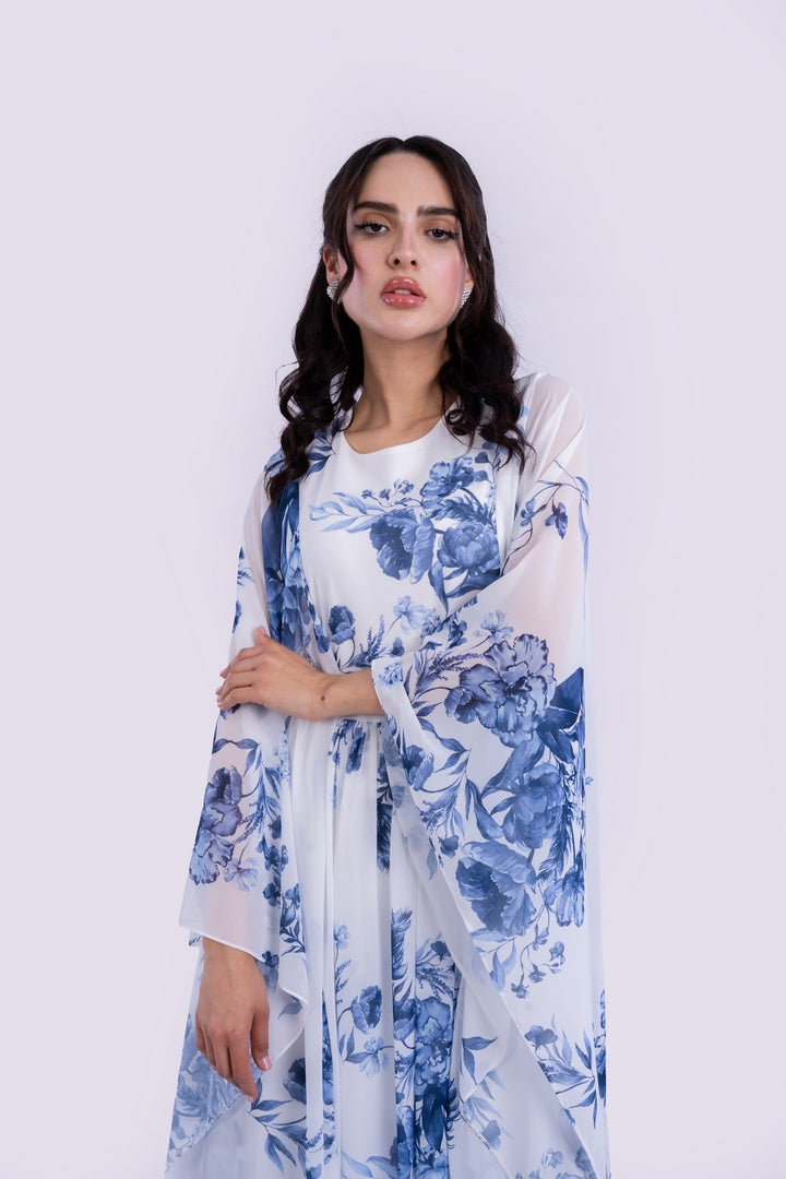 OVERSIZED DRESS WITH FLOWERS PRINT