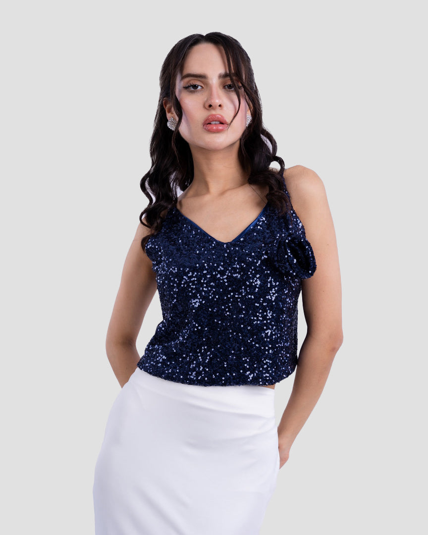 Sequin top with spaghetti strap