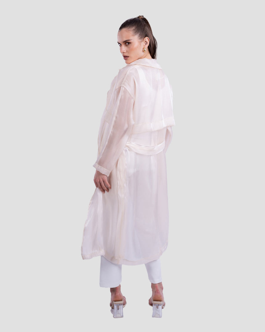 SHEER ORGANZA TRENCH COAT
