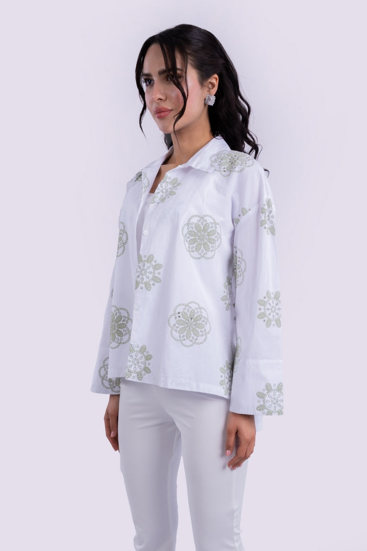 ASYMMETRIC BLOUSE WITH PRINT