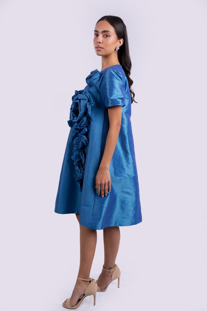 MINI DRESS WITH FLORAL DETAIL
