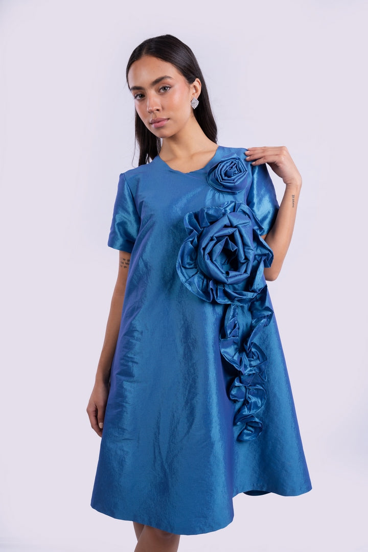 MINI DRESS WITH FLORAL DETAIL