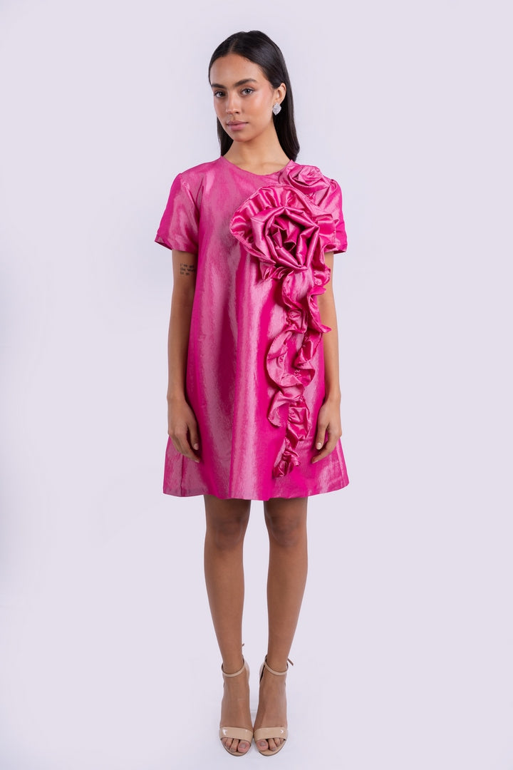 MINI DRESS WITH FLORAL DETAIL