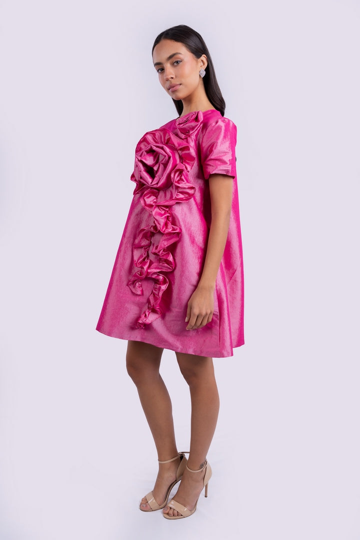 MINI DRESS WITH FLORAL DETAIL