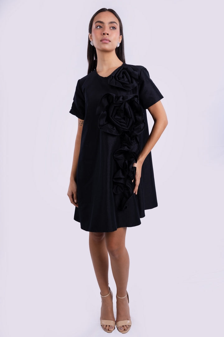 MINI DRESS WITH FLORAL DETAIL