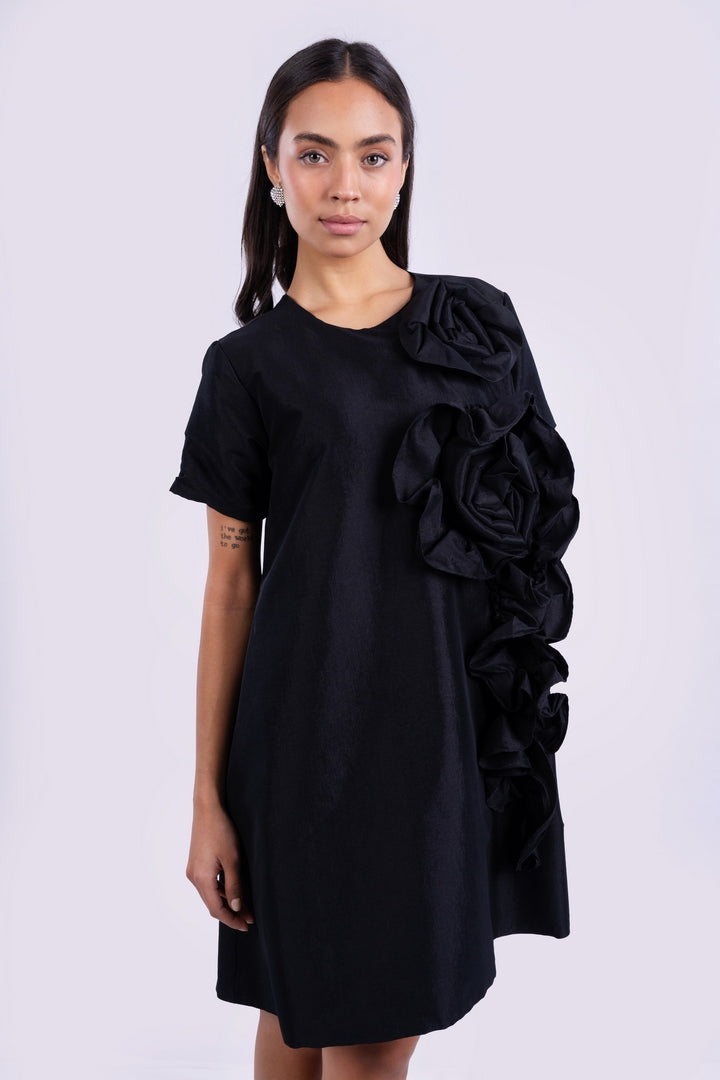 MINI DRESS WITH FLORAL DETAIL